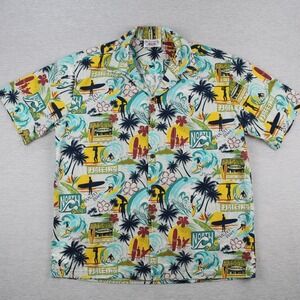 Pacific Legend Hawaiian Shirt Mens Size L Cotton Aloha Surfing Short Sleeve